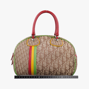 Secondhand Christian Dior Rasta Trotter beige×Multicolour Canvas× Leather handbag | stylenewstar
