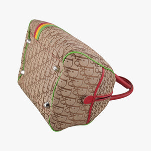 Secondhand Christian Dior Rasta Trotter beige×Multicolour Canvas× Leather handbag | stylenewstar