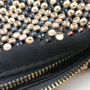 Vintage VERSACE Crystal Hobo Black Satin shoulderbag | stylenewstar