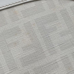 Pre-owned Fendi Chef White PVC coated canvas 8BR628 handbag | stylenewstar