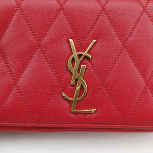 Pre-owned Yves Saint Laurent ANGIE Red Leather 568906 shoulderbag | stylenewstar