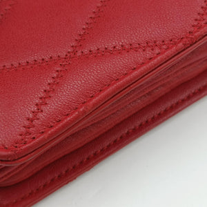 Pre-owned Yves Saint Laurent ANGIE Red Leather 568906 shoulderbag | stylenewstar