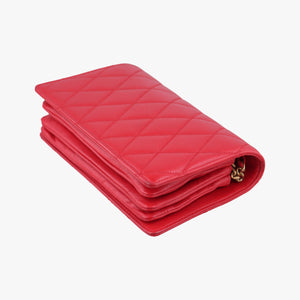 Pre-owned Yves Saint Laurent ANGIE Red Leather 568906 shoulderbag | stylenewstar