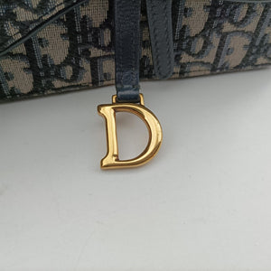 Pre-owned Christian Dior Saddle Navy jacquard bum bag/waist bag | stylenewstar