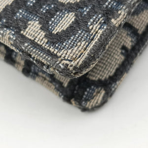 Pre-owned Christian Dior Saddle Navy jacquard bum bag/waist bag | stylenewstar