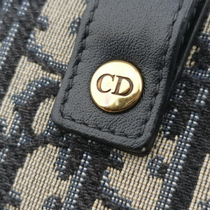 Pre-owned Christian Dior Saddle Navy jacquard bum bag/waist bag | stylenewstar