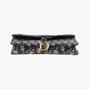 Pre-owned Christian Dior Saddle Navy jacquard bum bag/waist bag | stylenewstar