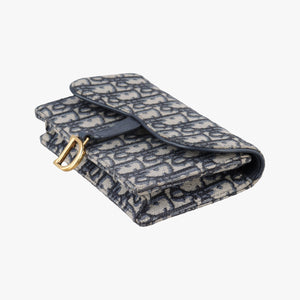 Pre-owned Christian Dior Saddle Navy jacquard bum bag/waist bag | stylenewstar