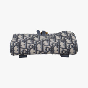 Pre-owned Christian Dior Saddle Navy jacquard bum bag/waist bag | stylenewstar