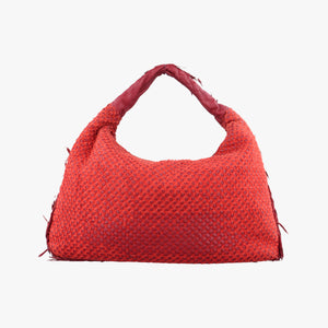 Pre-owned Bottega Veneta Intrecciato Red lambskin handbag | stylenewstar