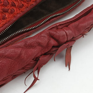 Pre-owned Bottega Veneta Intrecciato Red lambskin handbag | stylenewstar