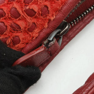 Pre-owned Bottega Veneta Intrecciato Red lambskin handbag | stylenewstar
