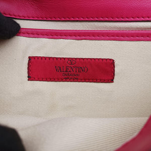 Pre-owned Valentino Rockstud Va Va Voom Rose Leather shoulderbag | stylenewstar