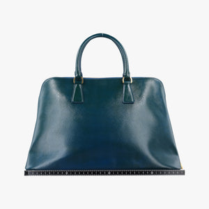 Pre-owned Prada Promenade Green Patent SAFFIANO Leather BL0812 handbag | stylenewstar