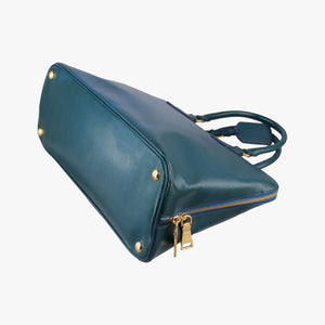 Pre-owned Prada Promenade Green Patent SAFFIANO Leather BL0812 handbag | stylenewstar