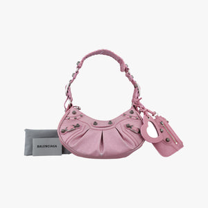 Pre-owned Balenciaga Le Cagole Pink Sparkling Fabric shoulderbag | stylenewstar