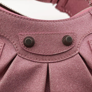 Pre-owned Balenciaga Le Cagole Pink Sparkling Fabric shoulderbag | stylenewstar