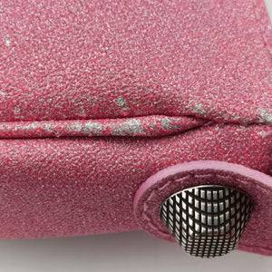 Pre-owned Balenciaga Le Cagole Pink Sparkling Fabric shoulderbag | stylenewstar