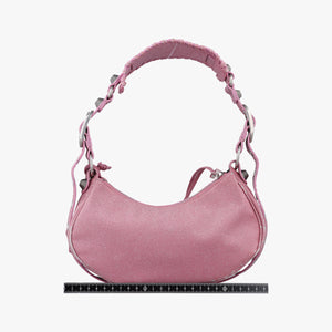 Pre-owned Balenciaga Le Cagole Pink Sparkling Fabric shoulderbag | stylenewstar