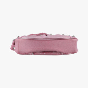 Pre-owned Balenciaga Le Cagole Pink Sparkling Fabric shoulderbag | stylenewstar