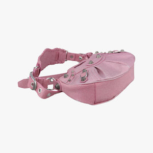 Pre-owned Balenciaga Le Cagole Pink Sparkling Fabric shoulderbag | stylenewstar