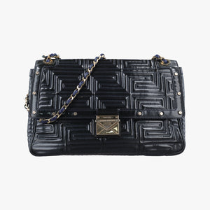 Pre-owned VERSACE Couture quilted Black Patent Leather shoulderbag | stylenewstar