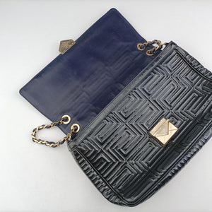 Pre-owned VERSACE Couture quilted Black Patent Leather shoulderbag | stylenewstar