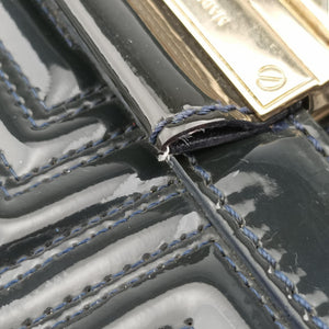 Pre-owned VERSACE Couture quilted Black Patent Leather shoulderbag | stylenewstar
