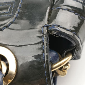 Pre-owned VERSACE Couture quilted Black Patent Leather shoulderbag | stylenewstar
