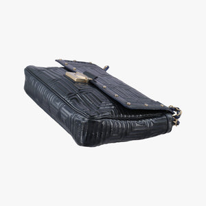 Pre-owned VERSACE Couture quilted Black Patent Leather shoulderbag | stylenewstar