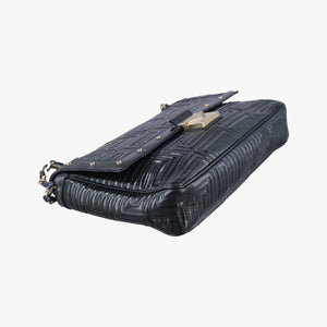 Pre-owned VERSACE Couture quilted Black Patent Leather shoulderbag | stylenewstar