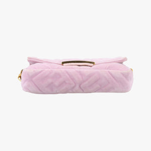 Secondhand Fendi BAGUETTE Pink velour 8BS017 shoulderbag | stylenewstar