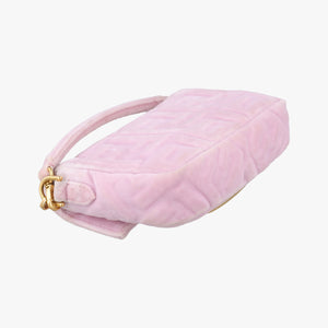 Secondhand Fendi BAGUETTE Pink velour 8BS017 shoulderbag | stylenewstar