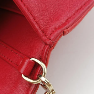 Pre-owned Christian Dior Cannage New Lock Red x Pink lambskin shoulderbag | stylenewstar