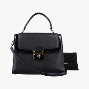 Pre-owned Dolce & Gabbana Greta Black Leather shoulderbag | stylenewstar