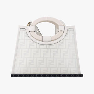 Pre-owned Fendi Runaway Shopper White PVC coated canvas 8BH353 shoulderbag | stylenewstar