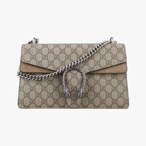 Pre-owned Gucci Dionysus Beige×Brown PVC coated canvas × suede 400249 shoulderbag | stylenewstar