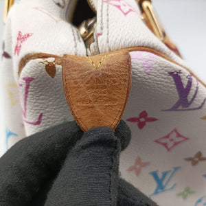 Pre-owned Louis Vuitton Speedy 30 white Monogram Multicolor M92643 handbag | stylenewstar