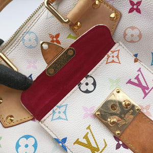 Pre-owned Louis Vuitton Speedy 30 white Monogram Multicolor M92643 handbag | stylenewstar