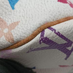 Pre-owned Louis Vuitton Speedy 30 white Monogram Multicolor M92643 handbag | stylenewstar