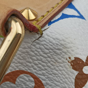 Pre-owned Louis Vuitton Speedy 30 white Monogram Multicolor M92643 handbag | stylenewstar