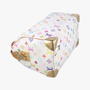 Pre-owned Louis Vuitton Speedy 30 white Monogram Multicolor M92643 handbag | stylenewstar