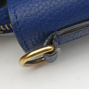 Pre-owned Celine luggage nano shopper Blue leather shoulderbag | stylenewstar