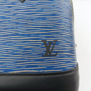 Pre-owned Louis Vuitton Alma BB DENIM BLEU×black Epi M41437 handbag | stylenewstar