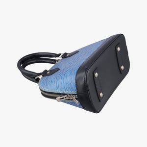 Pre-owned Louis Vuitton Alma BB DENIM BLEU×black Epi M41437 handbag | stylenewstar