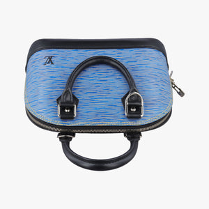 Pre-owned Louis Vuitton Alma BB DENIM BLEU×black Epi M41437 handbag | stylenewstar