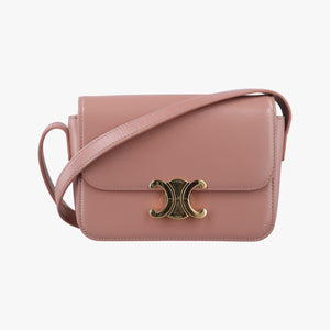 Pre-owned Celine Teen Triomphe Pink Leather 188423BF4 shoulderbag | stylenewstar