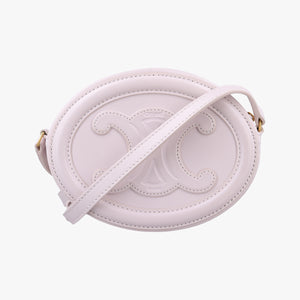 Pre-owned Celine Oval Purse Cuir Triomphe Purple Leather shoulderbag | stylenewstar