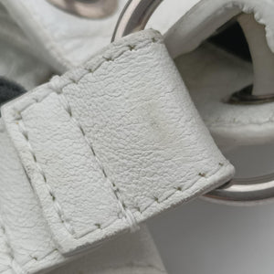 Pre-owned Balenciaga Le Cagole White lambskin shoulderbag | stylenewstar