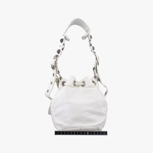 Pre-owned Balenciaga Le Cagole White lambskin shoulderbag | stylenewstar